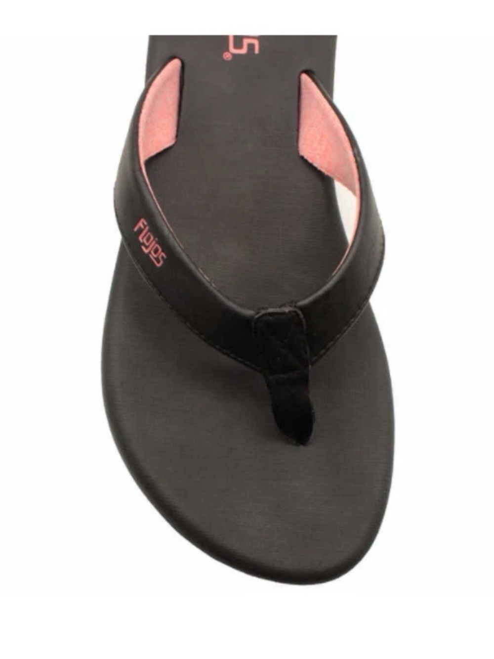Flojos Black Flip Flop Sandals with Pink Interior Accent - Picture 5 of 5